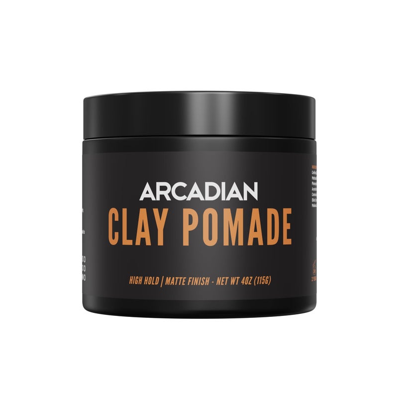 Arcadian Grooming Clay Pomade for Men â€“ Vegan Matte Finish, Strong High Hold, 4oz - Image 1